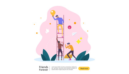 best friends forever concept for celebrating happy friendship day event. vector illustration of soci