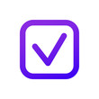 © radionastya - Checkbox icon. Thin Checkmark. Purple gradient