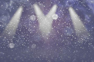 cute shiny glitter lights defocused stage spotlights bokeh abstract background with sparks fly, festive mockup texture with blank space for your content