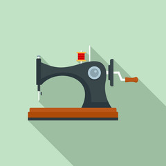 Poster - Vintage sew machine icon. Flat illustration of vintage sew machine vector icon for web design