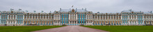 Catherine Palace In Pushkin Garden At Tsarskoe Selo.