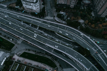 Sticker - Aerial view of Nanpu Bridge Nanpu Bridge Approach Bridge in Shanghai 