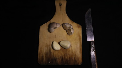 knife and fork on wooden table