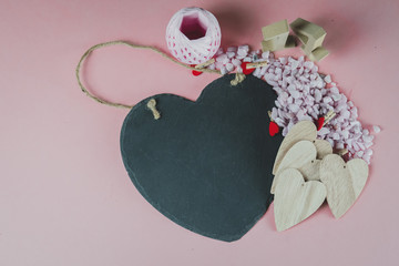 Valentines day themed objects - for use as backgrounds or conceptual images - with copy space. 