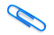 blue paperclip isolated