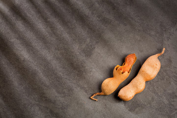 Sticker - Tamarind tropical fruit - Tamarindus indica. Top view