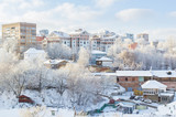 Fototapeta Do pokoju - Winter view of houses in Nizhny Novgorod