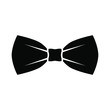 Black bow tie icon. Isolated sign bow tie on white background in flat design. Vector illustration