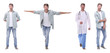 © ASDF - collage doctor and young man isolated on white