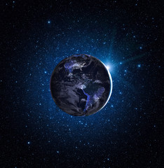 Wall Mural - planet earth. earth in the endless stellar space. elements of this image furnished by nasa