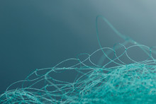 Close Up Of Blue Fishing Net