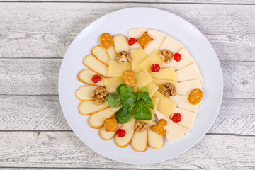 Cheese plate with nuts