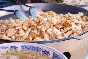 Sticker - Fried squid at street food