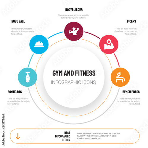 Abstract Infographics Of Gym And Fitness Template Boxing Bag