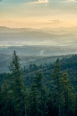  Beautiful panoramic view of the High Tatras mountains in the early autumn, Slovakia.