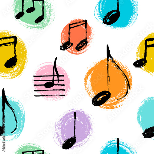 hand-drawn-music-notes-seamless-pattern-vector-doodle-illustration