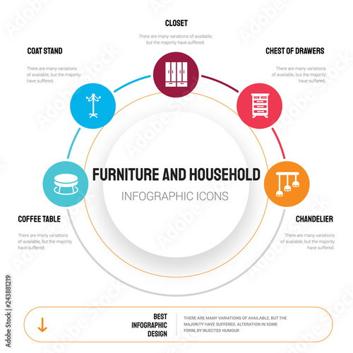 Abstract Infographics Of Furniture And Household Template Coffee