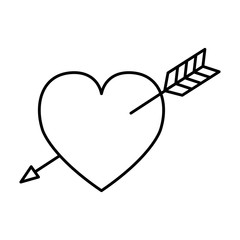 Poster - heart love card with arrow