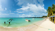 Saint Anne beach, Guadeloupe, French West Indies, panoramic view.