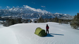 Fototapeta Natura - unusual winter camp and tranquility in nature