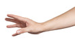 © Yeti Studio - Outstretched hand, going to catch, grab or take something or somebody, isolated on white background