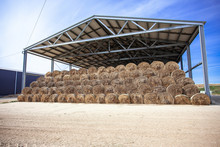 Sloping Hay Under A Canopy.