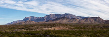 Beautiful Panoramic American Landscape During A Sunny Day. Taken North Of El Paso, New Mexico, United States.