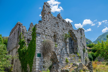 Wall Mural - Medieval stone fortress is located high in the mountains.