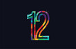 © dragomirescu - rainbow colored number 12 logo company icon design