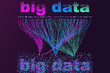 © Sergio Lucci - Big data visualization network. Futuristic infographics, 3d wave, virtual flow, digital sound, music. Vector abstract colorful big data information.