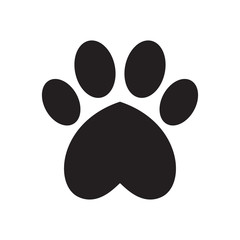 Animal's (dog's) paw print with heart.