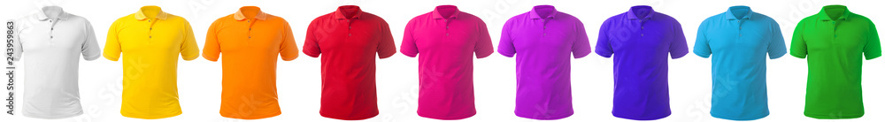 Collared Shirt Design Template in Many Color - obrazy, fototapety, plakaty 