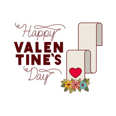 Wall Mural - happy valentines day label isolated icon