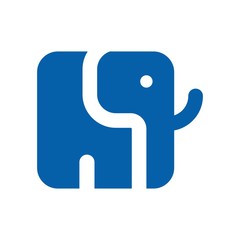 Poster - Elephant logo. Funny Icon. Cute mammal symbol. Vector Eps 10.