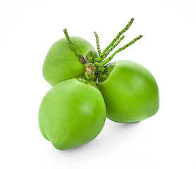 Wall Mural - green coconut isolated on white background