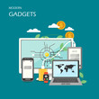 © skypicsstudio - Modern gadgets vector flat style design illustration
