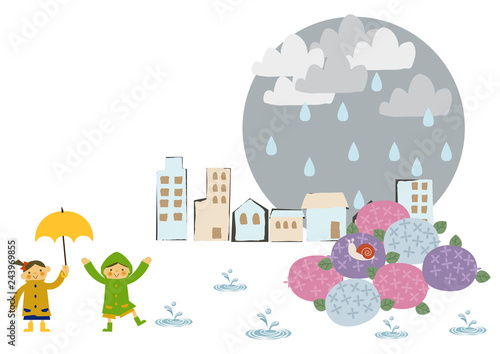 レインコートを着た子供 雨のイメージイラスト 梅雨の季節の為のイラストレーション 子供と雨のイラストレーション 季節のクリップアート Stock Vector Adobe Stock レインコートを着た子供 雨のイメージイラスト 梅雨の季節の為のイラストレーション 子供と雨のイラストレーション 季節のクリップアート Stock Vector Adobe Stock