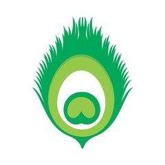 Poster - quills of peacock vector logo.