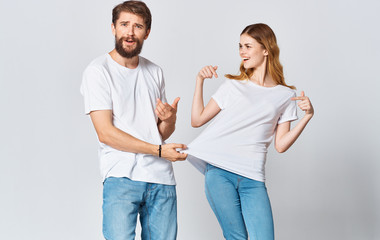 white t-shirt logo woman man