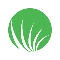 Wall Mural - lawn and circle vector logo.
