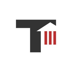 Canvas Print - letter t with home symbol. vector logo.