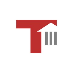 Canvas Print - letter t with home symbol. vector logo.