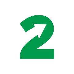 Wall Mural - number two vector logo.