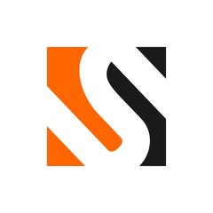 Wall Mural - letter s and square vector logo
