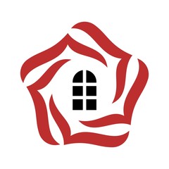 Wall Mural - pentagon home vector logo
