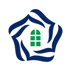 Wall Mural - pentagon home vector logo