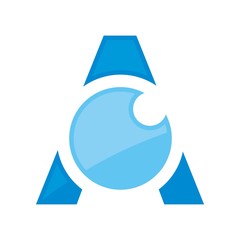 Canvas Print - letter a and eye symbol. vector logo.