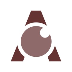 Canvas Print - letter a and eye symbol. vector logo.