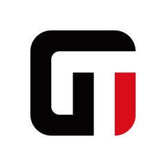 Canvas Print - letter g and t vector logo