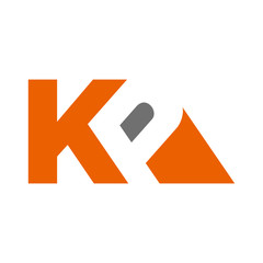 Canvas Print - letter k and p vector logo